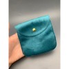 Мешочек с кнопкой, велюр, люкс, размер 12х12 см, сине-зеленый