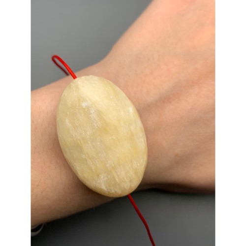 Каменные бусины, Кальцит, бусина плоская, размер 45х30 мм, цена за 1 шт.