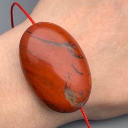 Каменные бусины, Яшма красная, бусина плоская, размер 45х30 мм, цена за 1 шт.