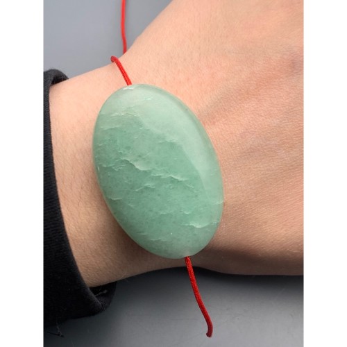 Каменные бусины, Авантюрин зеленый, бусина плоская, размер 45х30 мм, цена за 1 шт.