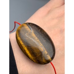 Каменные бусины, Тигровый глаз, бусина плоская, размер 45х30 мм, цена за 1 шт.