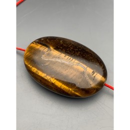 Каменные бусины, Тигровый глаз, бусина плоская, размер 45х30 мм, цена за 1 шт.