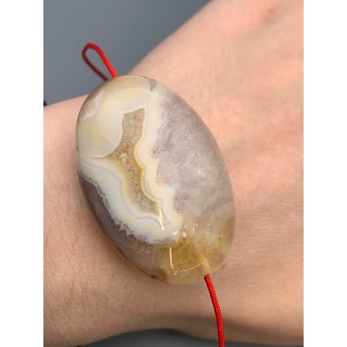 Каменные бусины, Агат, бусина плоская, размер 45х30 мм, цена за 1 шт.