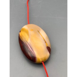 Каменные бусины, Яшма мукаит, бусина плоская, размер 45х30 мм, цена за 1 шт.