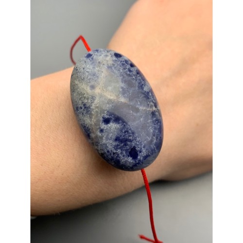 Каменные бусины, Содалит, бусина плоская, размер 45х30 мм, цена за 1 шт.