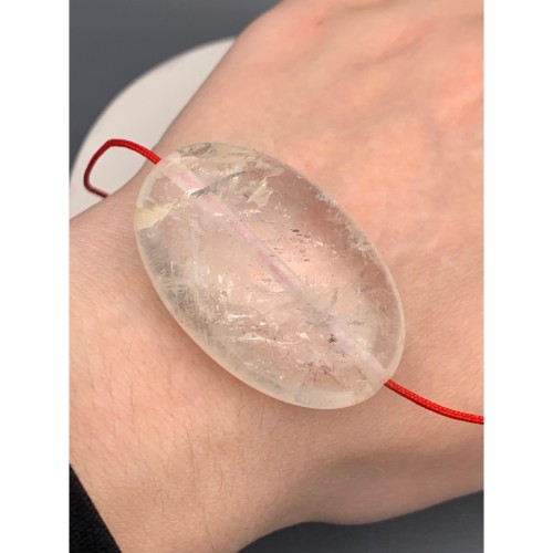 Каменные бусины, Горный хрусталь, бусина плоская, размер 45х30 мм, цена за 1 шт.