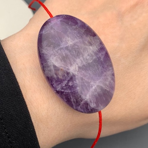 Каменные бусины, Аметист, бусина плоская, размер 45х30 мм, цена за 1 шт.