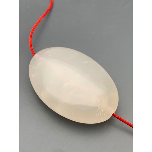 Каменные бусины, Халцедон, белый, бусина плоская, размер 45х30 мм, цена за 1 шт.