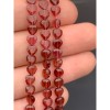 Каменные бусины, Гранат, люкс, сердечки, 5х2 мм, длина нити 19 см
