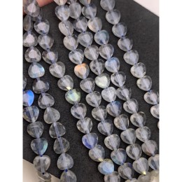 Каменные бусины, Лабрадор, люкс, сердечки, 5х2 мм, длина нити 19 см