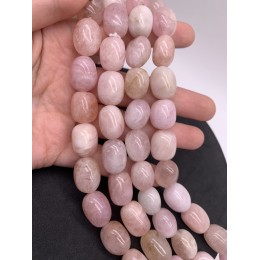 Каменные бусины, Морганит, розовый Берилл, воробьевит, люкс, бочонок, фриформы, 17х13 мм, длина нити 19 см