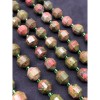 Каменные бусины, Унакит, ювелирная огранка, 10х9 мм, длина нити 38 см