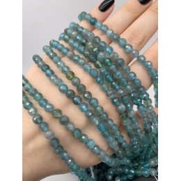 Каменные бусины, Апатит, люкс, шарик огранка, 6 мм, длина нити 38 см