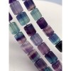 Каменные бусины, Флюорит полихромный, люкс, граненый брусок, размер 10х9 мм, длина нити 40 см