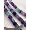 Каменные бусины, Флюорит полихромный, люкс, граненый брусок, размер 10х9 мм, длина нити 40 см