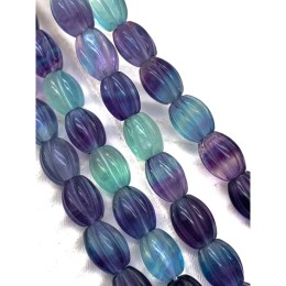 Каменные бусины, Флюорит полихромный, люкс, граненые бусины, 10х7,5 мм, длина нити 19 см