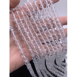 Каменные бусины, Топаз, шарик, огранка, 7 мм, длина нити 38 см