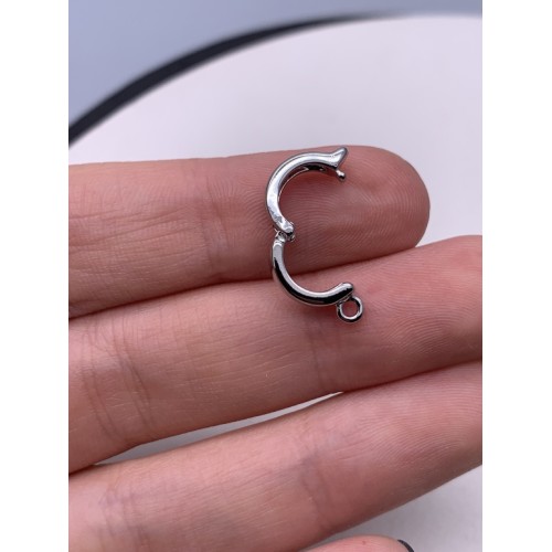 Бейл, разъемный, латунь, цвет серебро/родий, размер 11 мм