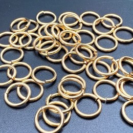 Колечки соединительные, разъёмные, размер 8х1 мм, люкс, качество ААА, латунь, цвет золото, цена за 20 шт