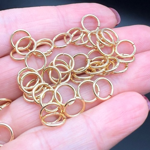 Колечки соединительные, разъёмные, размер 8х1 мм, люкс, качество ААА, латунь, цвет золото, цена за 20 шт
