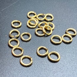 Колечки соединительные, запаянные, размер 0,7х4 мм латунь, цвет золото, цена за упаковку (20 шт.)