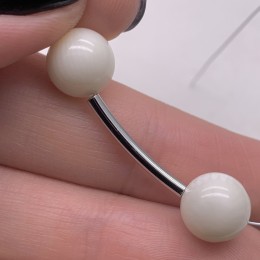 Разделитель, трубочка, латунь, цвет серебро/родий, размер 20х2 мм