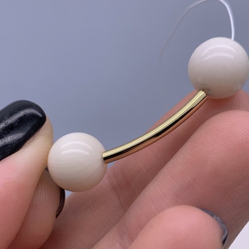 Разделитель, трубочка, латунь, цвет золото, размер 20х2 мм