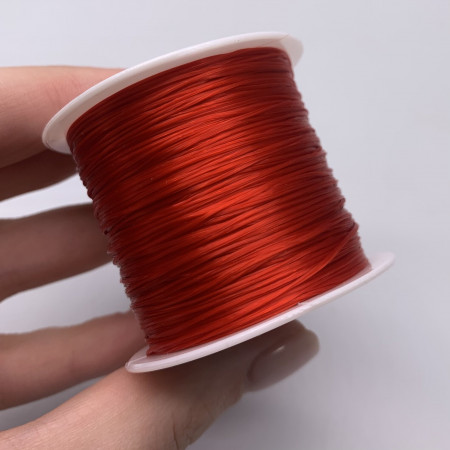 Леска-резинка, многожильная, красная, для плетения браслетов, толщина 0,8 мм, 50 м/катушка, цена за 1 шт