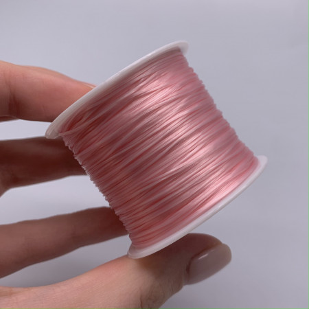 Леска-резинка, многожильная, розовая, для плетения браслетов, толщина 0,8 мм, 50 м/катушка, цена за 1 шт
