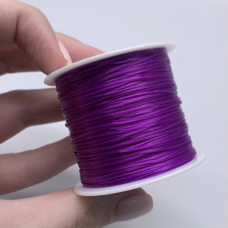 Леска-резинка, многожильная, фиолетовая, для плетения браслетов, толщина 0,8 мм, 50 м/катушка, цена за 1 шт