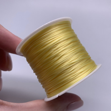 Леска-резинка, многожильная, жёлтая, для плетения браслетов, толщина 0,8 мм, 50 м/катушка, цена за 1 шт