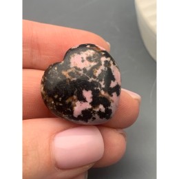 Сувенир, Родонит дендритовый, сердце, размер 25 мм, цена за 1 шт.