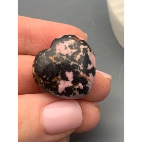 Сувенир, Родонит дендритовый, сердце, размер 25 мм, цена за 1 шт.