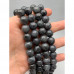 Каменные бусины, Нефрит, чёрный, шарик гладкий, 12 мм, нить 38 см арт. 13830