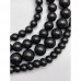 Каменные бусины, Нефрит, чёрный, шарик гладкий, 6 мм, нить 38 см арт. 15832