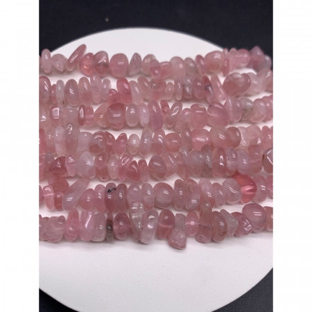 Каменные бусины, Розовый Кварц, Мадагаскарский, фриформы, 6х4 мм, длина нити 38 см
