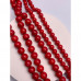 Каменные бусины, Коралл, красный, тонированный, шарик гладкий, 6 мм, длина нити 38 см арт. 11319