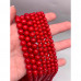 Каменные бусины, Коралл, красный, тонированный, шарик гладкий, 7,5 - 8 мм, длина нити 38 см арт. 14541