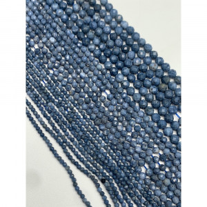 Каменные бусины, Коралл акори, голубой, шарик огранка, 3 мм, длина нити 38 см