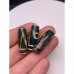 Бусина Дзи "338", Горный пик, Агат, зелёный, тонированный, состаренный, кракле, 29х10 мм, цена за 1 бусину арт. 14866