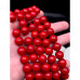 Каменные бусины, Коралл, красный, тонированный, шарик гладкий, 11-11,5 мм, длина нити 38 см арт. 18004
