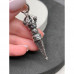 Подвеска, "Кинжал Пурба", тайское серебро, украшен кристаллами циркона, размер 54 мм, цена за 1 шт. арт. 16420