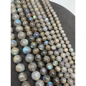Каменные бусины, Лабрадор, А, шарик гладкий, 10 мм, длина нити 38 см