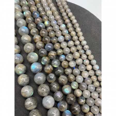 Каменные бусины, Лабрадор, А, шарик гладкий, 6-6,5 мм, длина нити 38 см арт. 18604