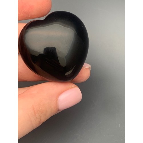 Сувенир, агат черный (оникс), сердце, размер 40 мм, цена за 1 шт.