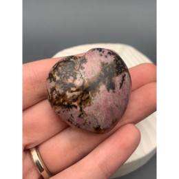 Сувенир, Родонит дендритовый, сердце, размер 40 мм, цена за 1 шт.
