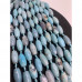 Каменные бусины, Дзи природные, Агат тонированный, голубой, люкс, 19х10 мм, 8 штук на нити арт. 18696