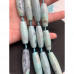 Каменные бусины, Дзи природные, Агат тонированный, голубой, люкс, 38-40 мм х 12-13 мм, 8 штук на нити арт. 13418