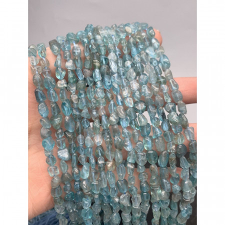 Каменные бусины, Апатит голубой, фриформы, 10х7 мм, длина нити 38 см