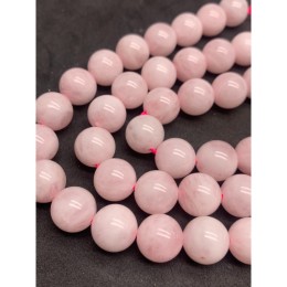Каменные бусины, Розовый Кварц, Мадагаскарский, 12 мм, шарик гладкий, длина нити 19 см